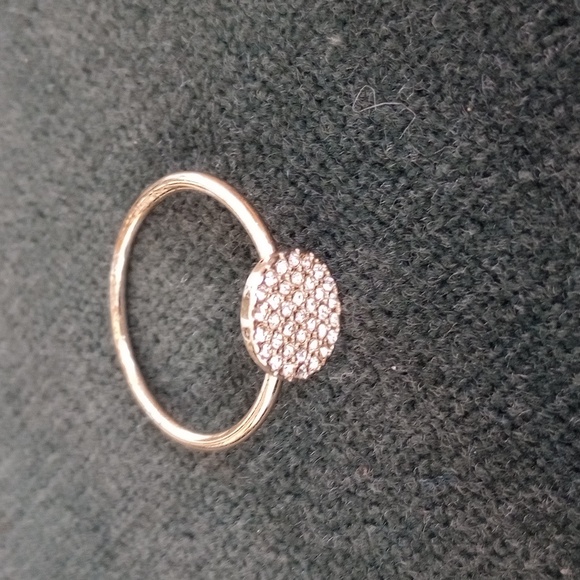 Macy's Elegant 14 Kt. gf. Gold Pave Crystal Ring - Picture 3 of 4